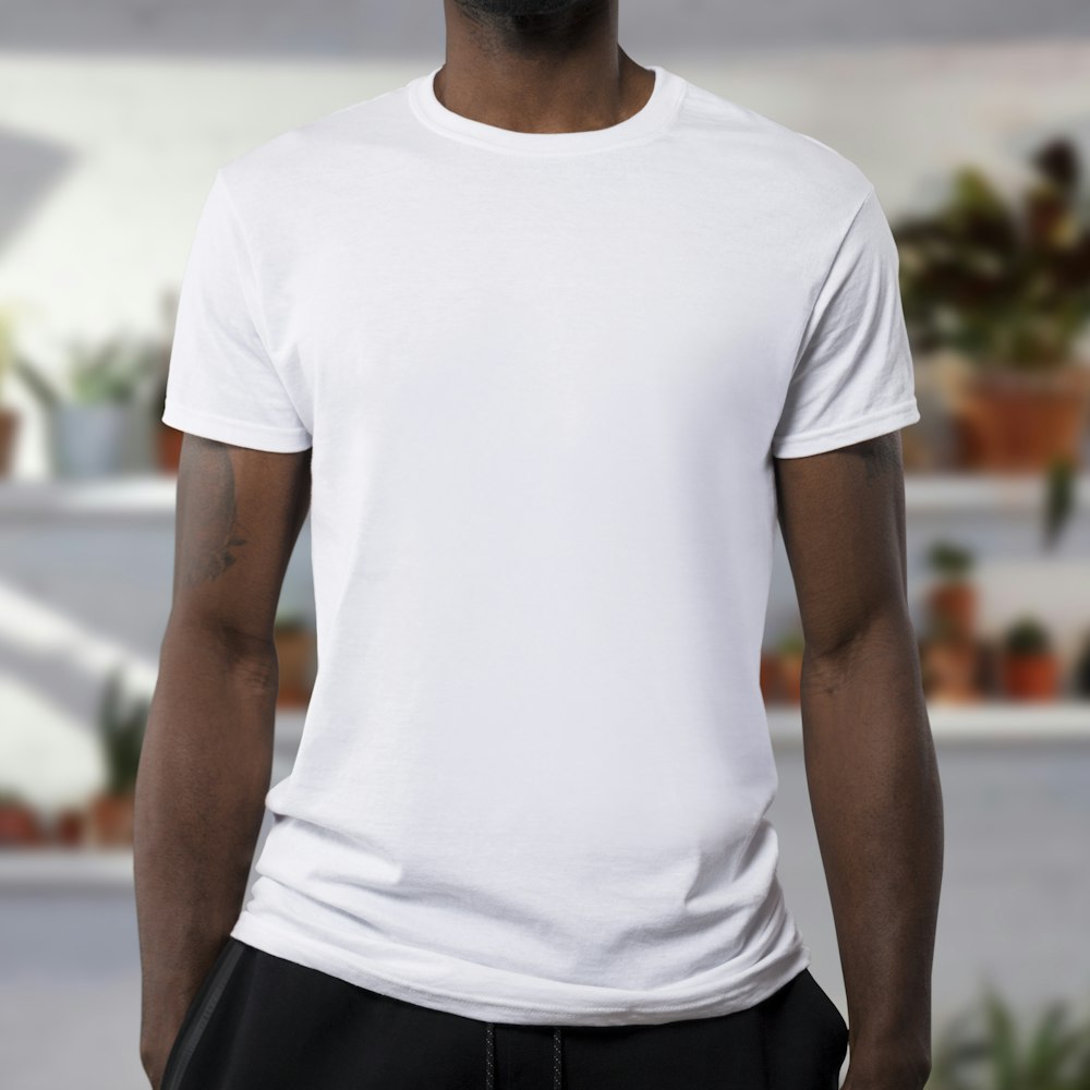 White funny graphic t-shirt on hanger